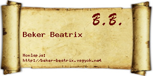 Beker Beatrix névjegykártya
